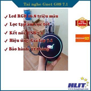 Tai nghe gaming gnet g09 7.1 rgb chính hãng, bh 12 tháng - baohangaming