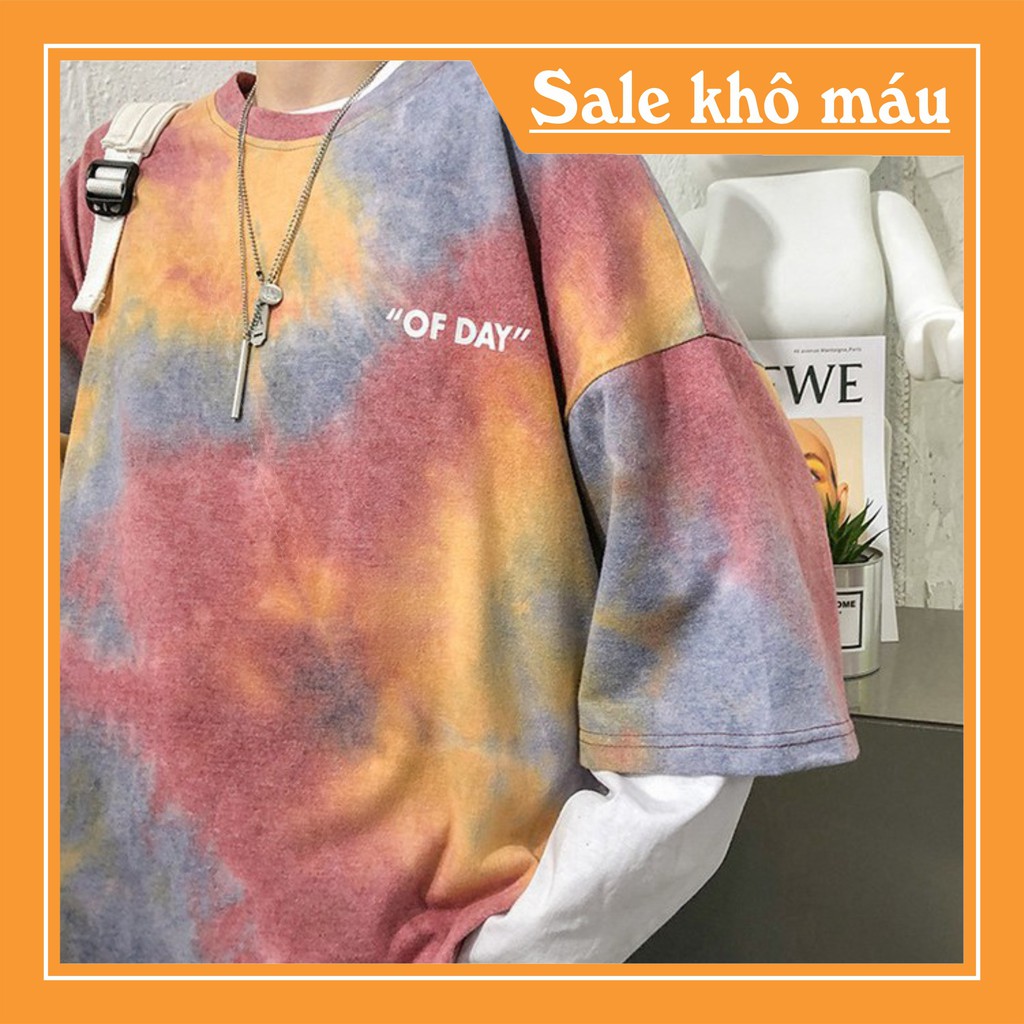 Áo thun OF DAY tay lỡ loang màu form rộng hàng đẹp siêu hot- A21 | BigBuy360 - bigbuy360.vn