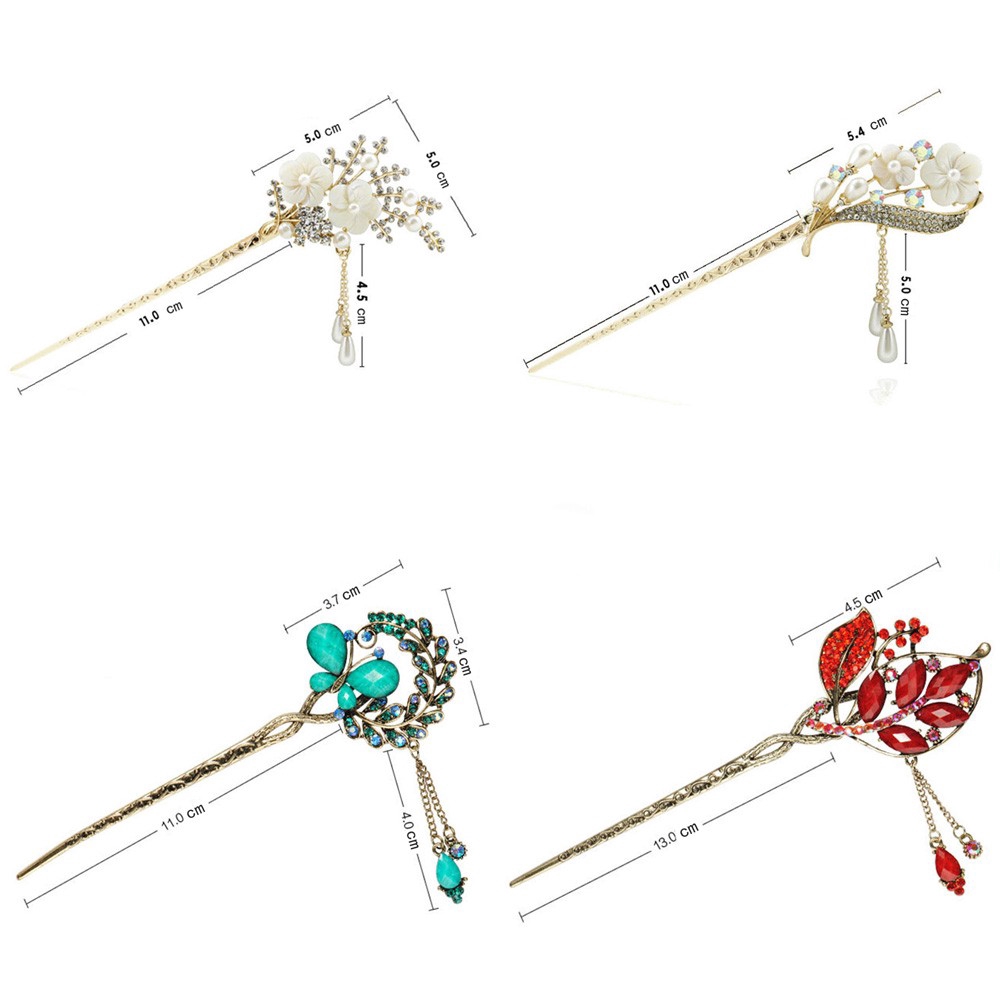 Trâm cài tóc đính kim cương giả phong cách vintage thời trang cho nữ