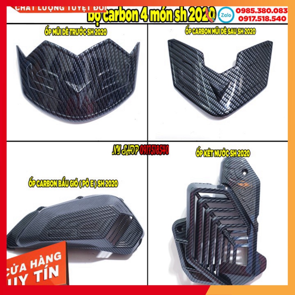 Bộ Ốp Carbon (Cacbon) Cho Sh 2020 - Sh 2021 - Sh 2022 Nhụa ABS cao cấp( giá lẻ từng món) (Ảnh sp thật)