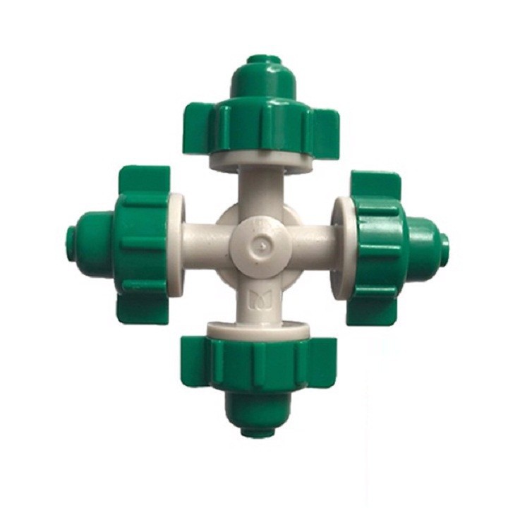 Béc phun sương 4 cửa có van áp ren ngoài 21mm