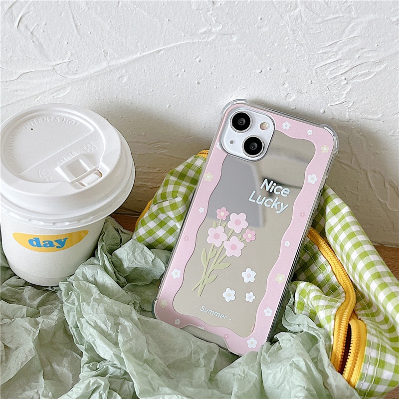 Ốp lưng iphone Ốp Điện Thoại Tráng Gương Hình Bó Hoa Cho iphone 13Promax xs/7/8/Pro/Max/Mini Dinuo case