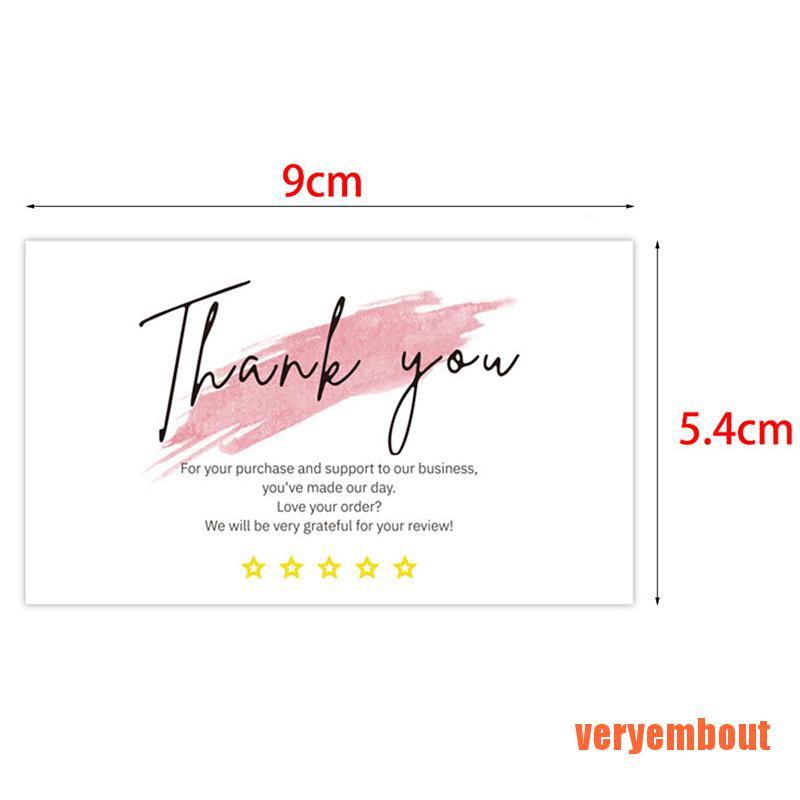 Set 30 Thẻ In Chữ Thank You Màu Trắng Độc Đáo