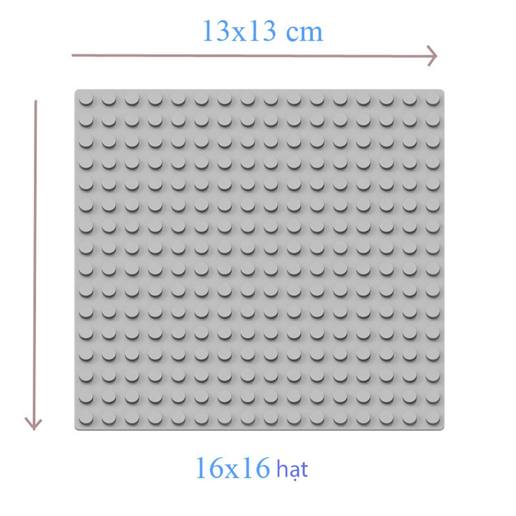 Tấm nền base 16x16 nút dùng cho gạch lego Phụ kiện Moc Lemoshop , đồ chơi lắp ráp xếp hình bằng nhựa ABS an toàn