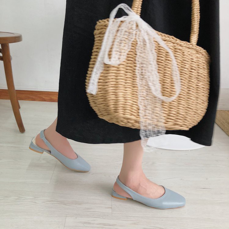 Giày công sở nữ mẫu mới 2019 đế bệt Xanh dương - Sunnie Shoes