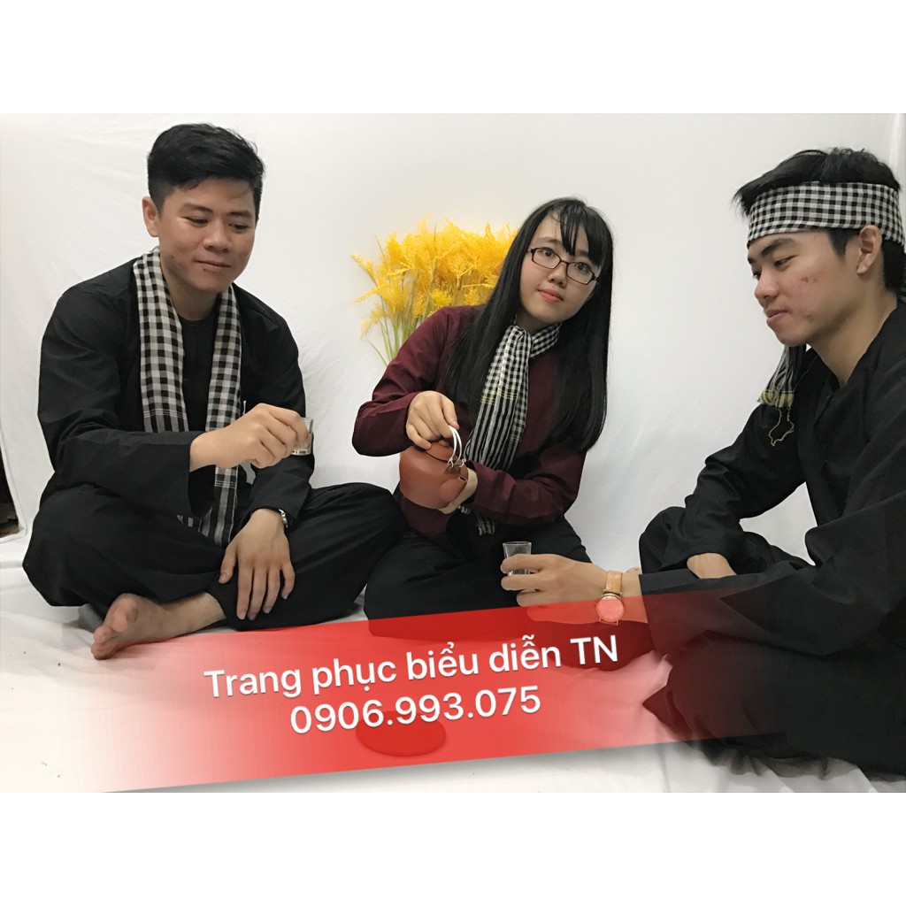 Bộ Đồ Chú Cuội Chị Hằng Nhân Dịp Trung Thu, Bộ Trang Phục Chú Cuội Vải Kate Cao Cấp Kèm Khăn Rằn