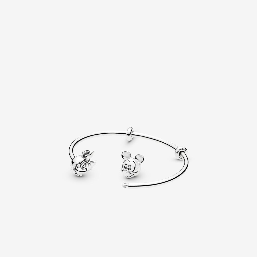 Vòng Tay Hạt Hở Hình Chuột Mickey/Minnie Bằng Bạc Sterling
