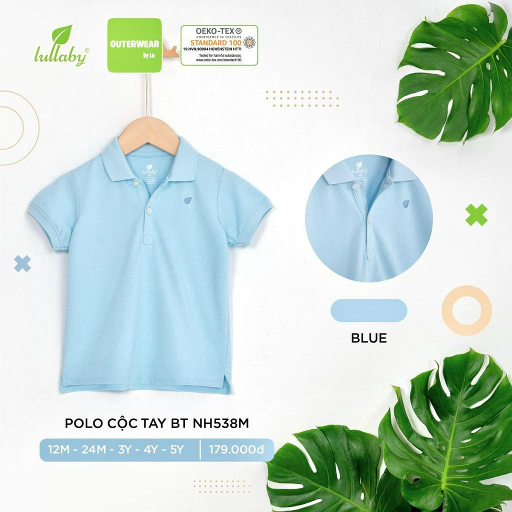 [1-5y]Áo polo cộc tay quần short bé trai Lullaby cao cấp