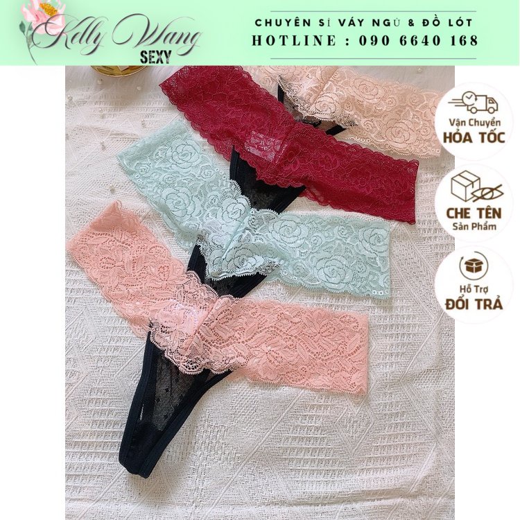 CK119 - Quần lót ren nữ gợi cảm -quần chíp chữ T-KELLYWANG