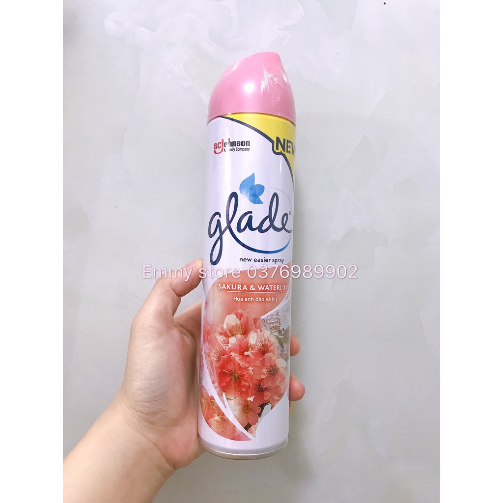 [HÀNG NEW] CHAI XỊT THƠM PHÒNG GLADE SAKURA &amp; WATERLILY 280ML(Hoa Anh Đào và Lily)
