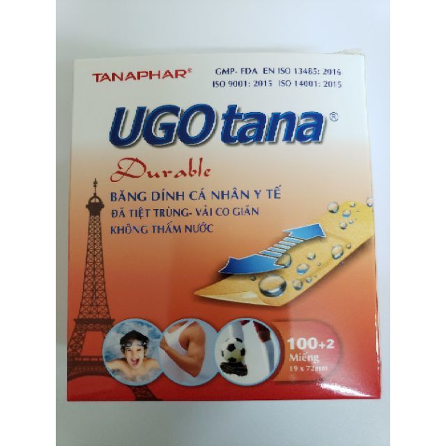 [CHÍNH HÃNG] Băng dính Việt Nam Urgotana ngón tay (1 hộp/102 miếng), tiệt trùng không thấm nước, độ dính cao, bảo vệ da