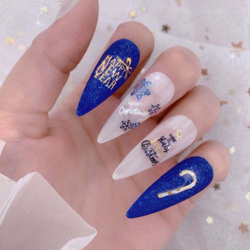 Miếng Dán Trang Trí Móng Tay Họa Tiết Giáng Sinh / Năm Mới / Ông Già Noel DIY