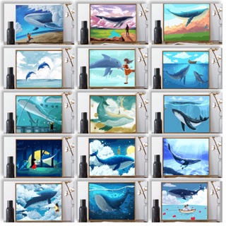 [ORDER] TRANH SƠN DẦU TỰ TÔ MẪU CÁ HEO ƯỠN ẸO