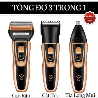 Máy Cạo Râu Đa Năng 3 in 1 - Máy Cạo Râu Khô Không Đau Rát Với 2 Lưỡi Cạo