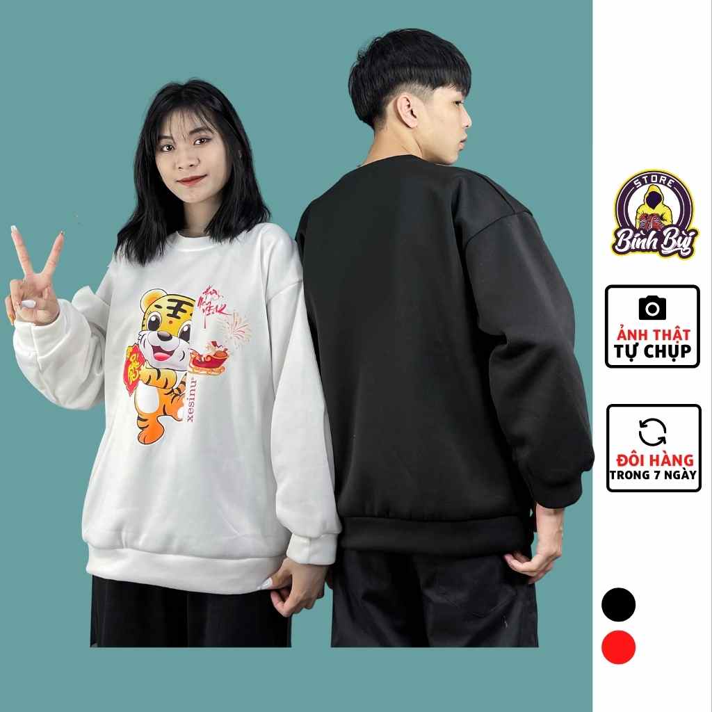 Áo Sweater Nỉ Nam Nữ Form Rộng Phong Cách Ulzzang Bình Bùi Store