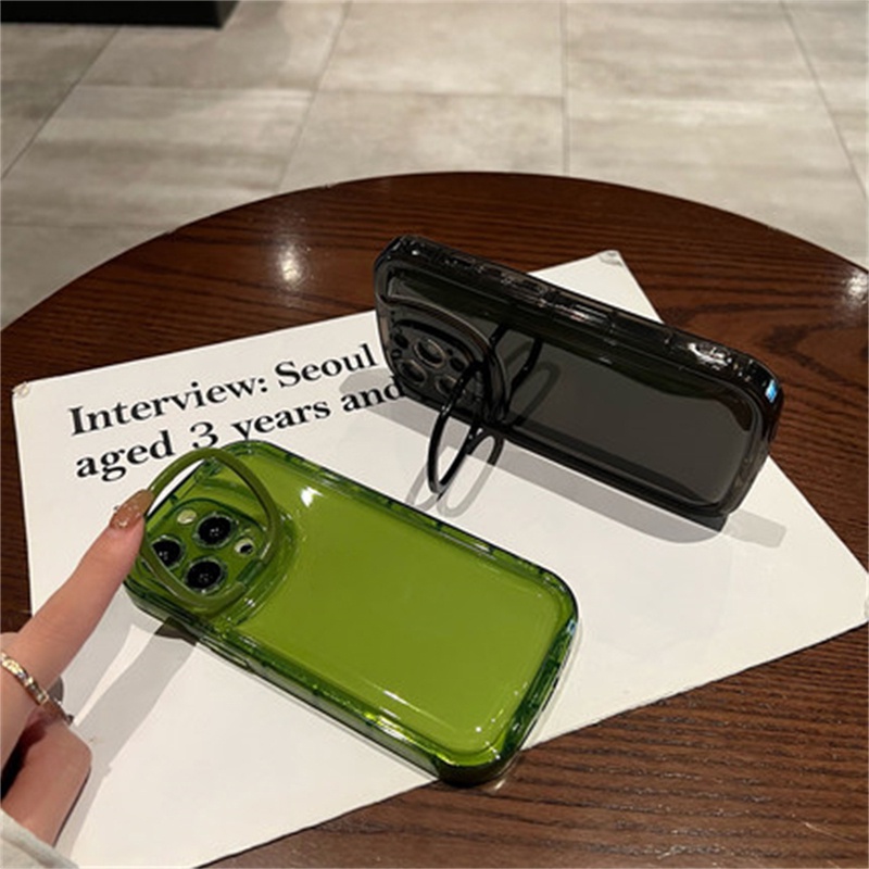 Ốp Điện Thoại Mềm Trong Suốt Có Giá Đỡ Vô Hình Cho iPhone 11 12 13 Pro Max