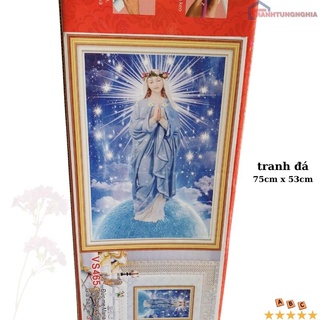 Tranh đính đá đức mẹ 75cm x 53cm