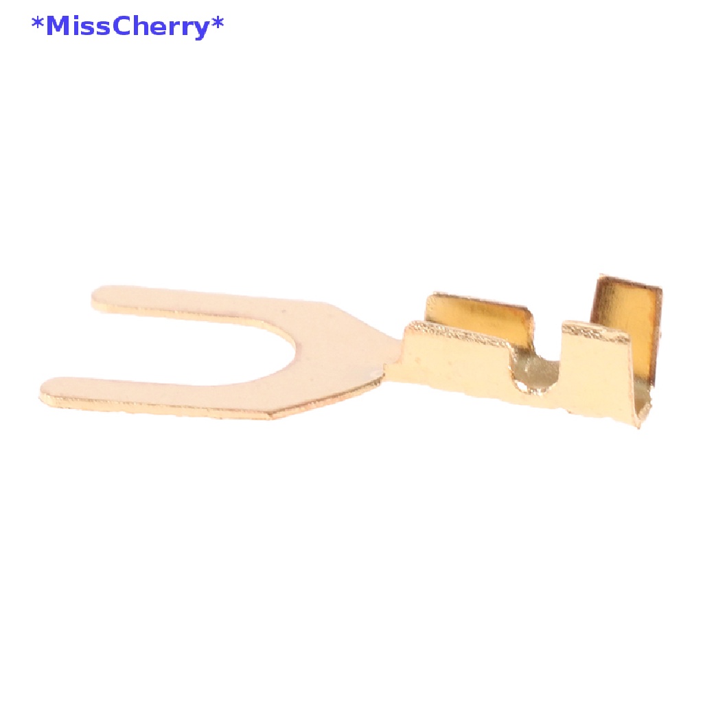 Set 100 Đầu Nối Dây Điện Bằng Đồng Mạ Vàng / Bạc Dành Cho Loa Xe Hơi Mới