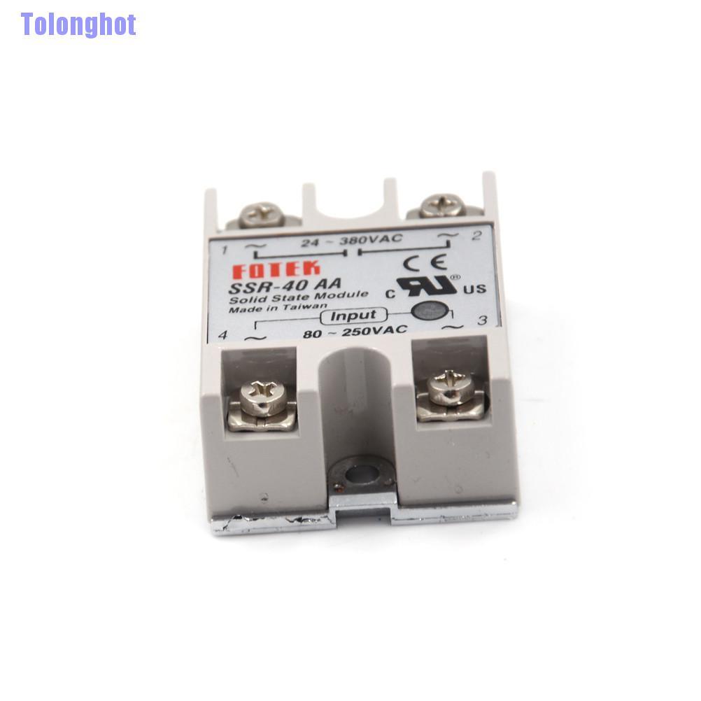 Tolonghot> solid state relay SSR-40AA-H 40A actually 80-250V AC TO 90-480V AC SSR 40AA