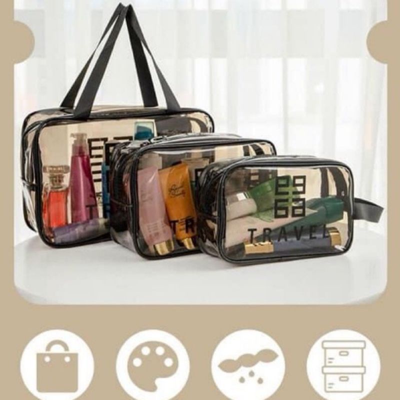 Set 3 Túi Trong Suốt Đựng Mỹ Phẩm alohastore1