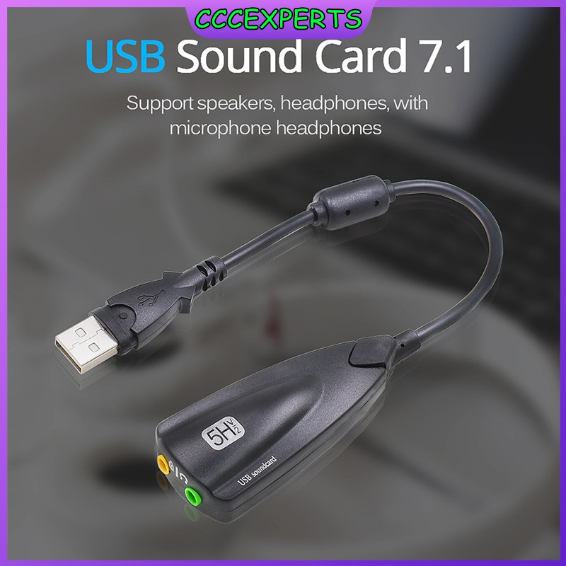 【CcExperts】Bộ chuyển đổi USB 5H V2 7.1 USB Sound Card Âm thanh Bộ chuyển đổi âm thanh USB bên ngoài sang kênh 3D CH Virtual Track âm thanh cho máy tính xách tay