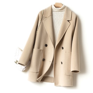 Áo khoác dạ nữ trơn 4 cúc ngang 2 lớp dáng lửng ngắn, áo khoác dạ nữ trơn suông dáng ngắn lửng form rộng  Hàn Quốc