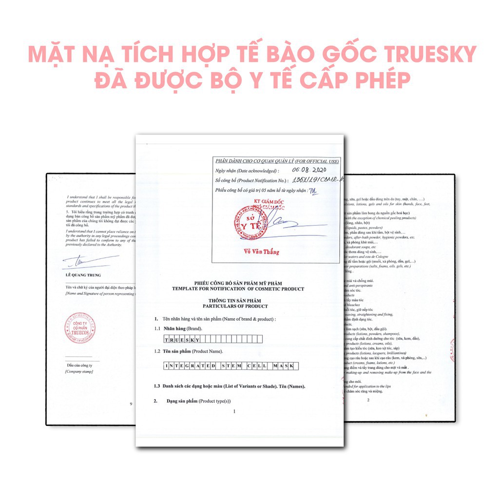 Mặt nạ dưỡng da Truesky tích hợp tế bào gốc giúp làm sáng da, dưỡng ẩm và trẻ hóa da - Integrated Mask