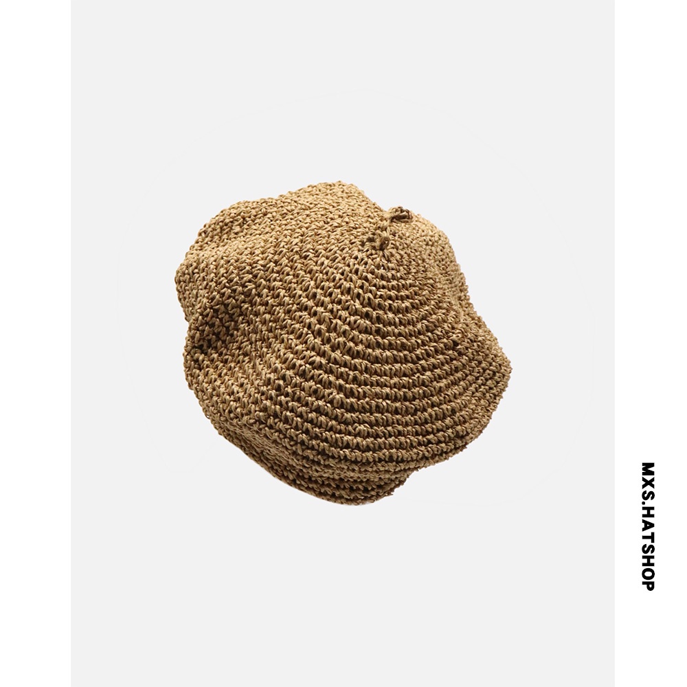 Mũ Nồi Đan Rơm Thoáng Khí Phong Cách Retro Mùa Hè Cho Nữ