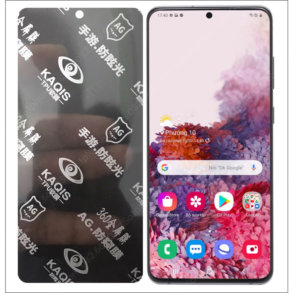Dán dẻo PPF chống nhìn trộm Samsung S20 plus ( S20+ ) siêu bền, tự phục hồi vết thương