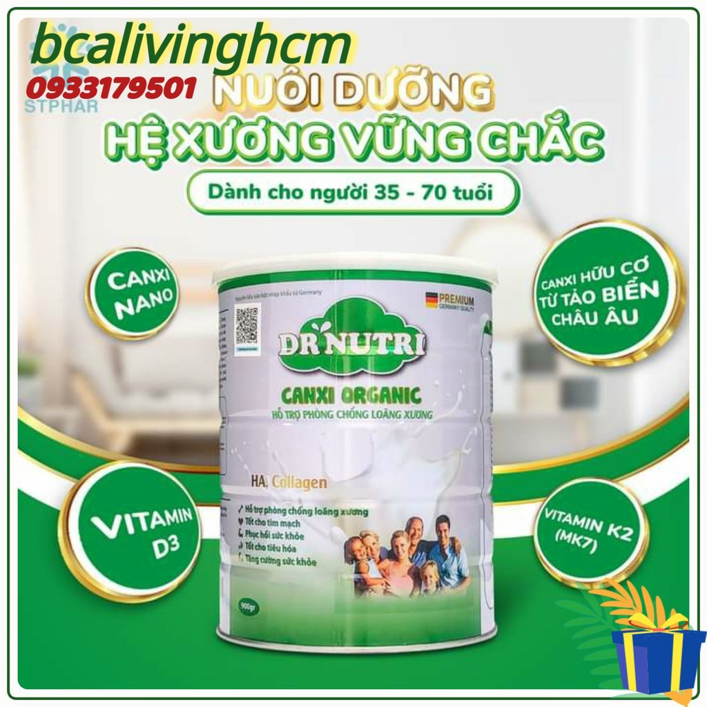 Sữa bột cho xương khớp Dr Nutri Canxi Glucosamin,Organic.tăng hấp thụ canxi nano cho khớp,chắc khỏe xương,giảm nhức mỏi