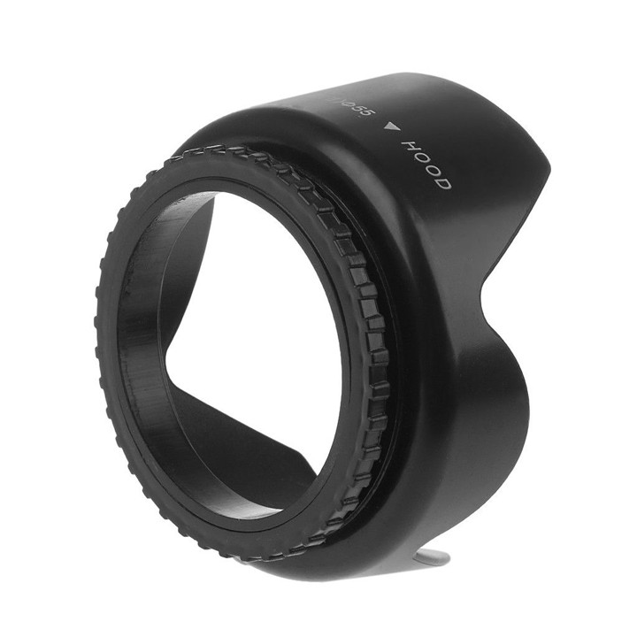 Lens hood loa che nắng hoa sen vặn ren ống kính phi 55mm