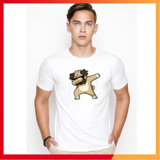 [SIÊU RẺ] Áo thun nam in hình chó Pug Dabing dễ thương ( Trắng )