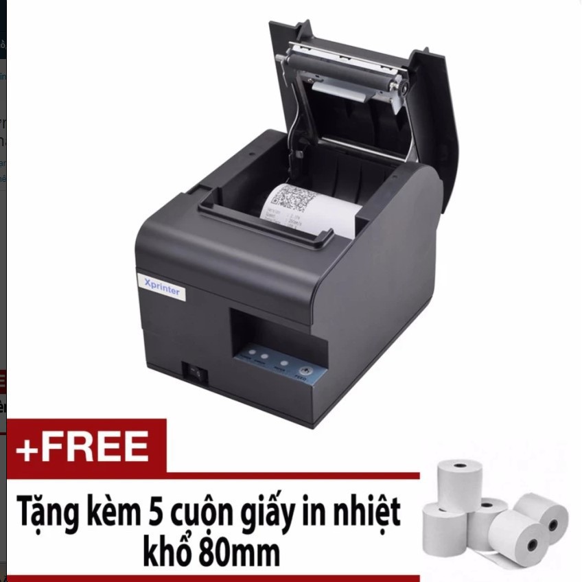 MÃ⭐ELCLNO⭐Máy in hóa đơn K80, in bill chuyển nhiệt khổ 80mm tự động cắt giấy Xprinter N160ii