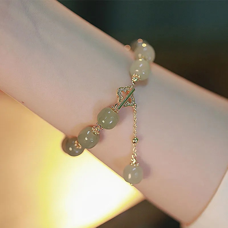 Vòng Tay Ngọc Bích Nhân Tạo Thời Trang Vintage