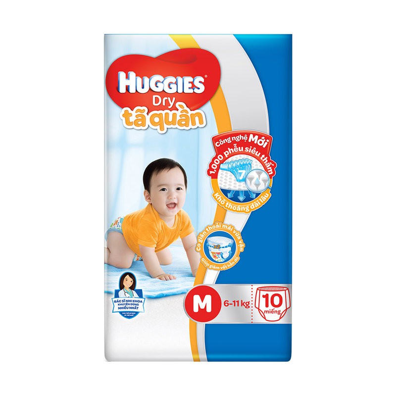 TẢ QUẦN HUGGIES 10M SIZE M ( 6-11 KG)