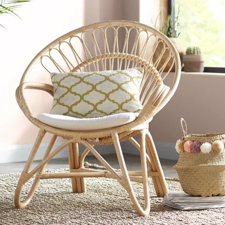 Ghế mây đuôi công thư giãn đọc sách, trang trí phòng khách, phòng ngủ, ghế ban công ngoài trời  M.A.Y