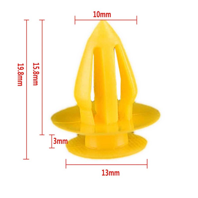 10 chiếc đinh tán màu vàng kẹp nhanh vành cửa cản cho xe ô tô Ford Focus Galaxy