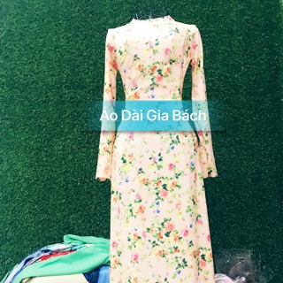 Áo dài hoa nhí in 3d cao cấp 250/1 áo - 350/1 bộ