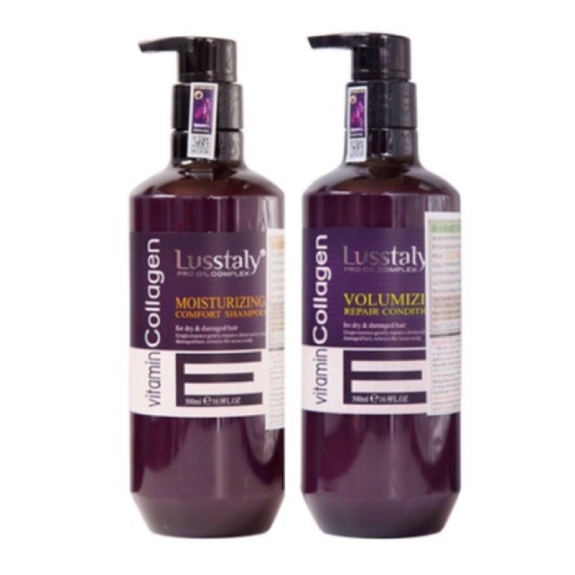 XẢ KHO Cặp Dầu Gội Dầu Xả Lusstaly Vitamin E 500ML Phục Hồi Hư Tổn Trị Rụng Không Gàu-Ngứa