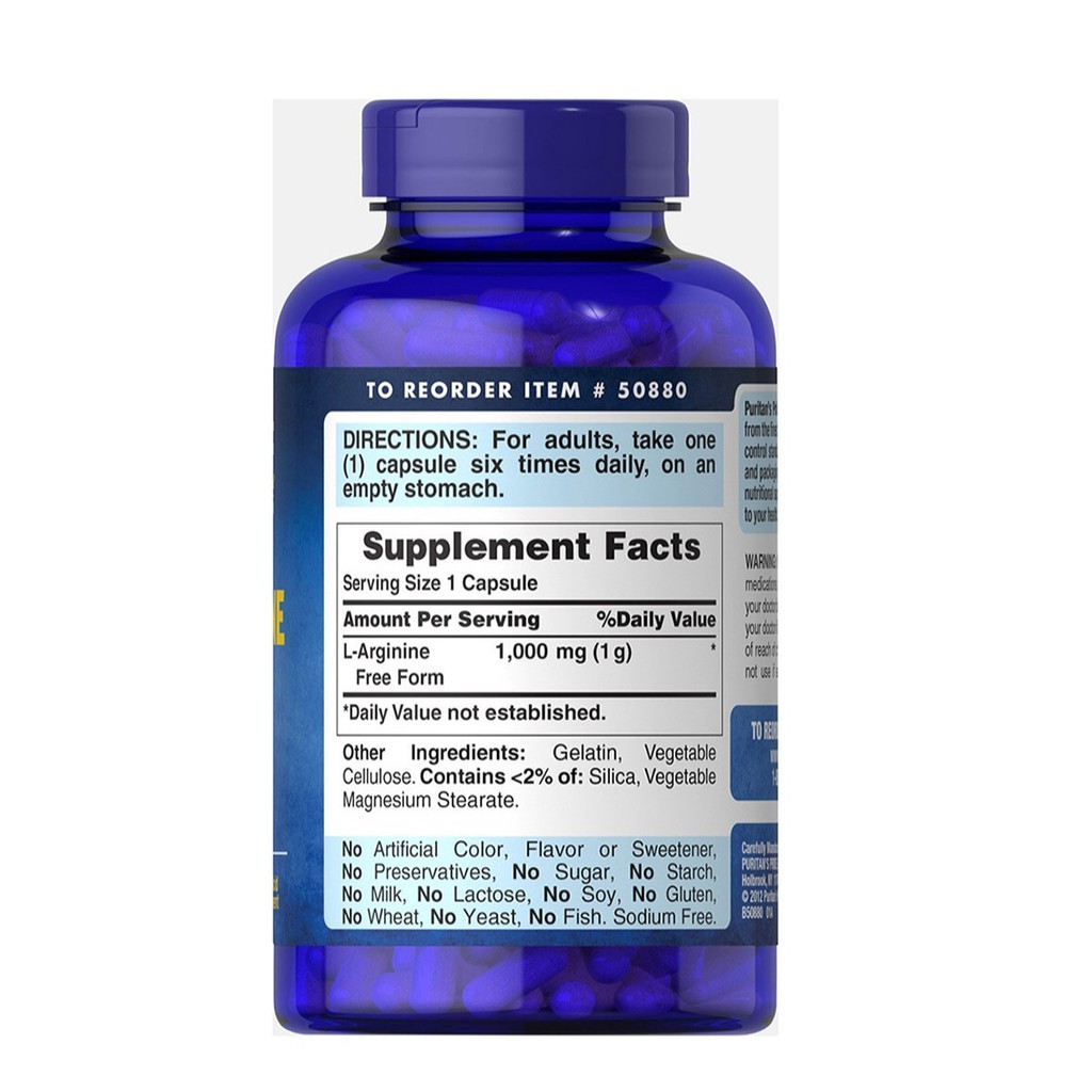 Viên uống giải độc gan, cải thiện chức năng gan, giảm rối loạn cương dương L-Arginine 1000mg 100 viên | Thế Giới Skin Care