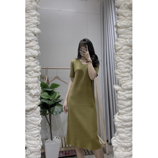 VÁY LEN SUÔNG CỔ TRÒN (Ảnh thật shop chụp)