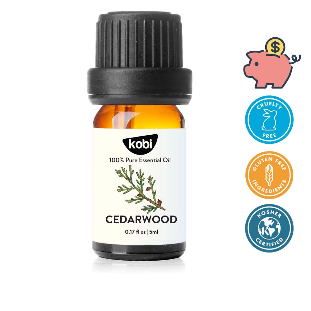 Tinh dầu Hoàng Đàn Kobi Cedarwood essential oil giúp giảm đau, chống viêm nhiễm, khử trùng hiệu quả - 5ml