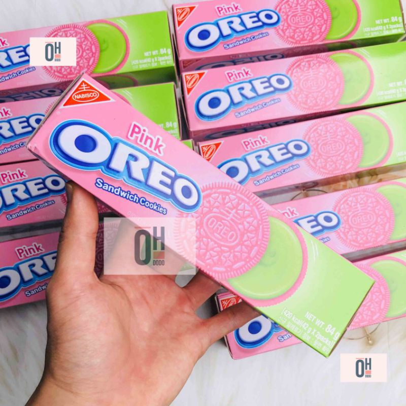 Oreo hồng anh đào nhân matcha Hàn Quốc 84g