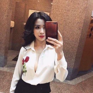Áo sơ mi thêu duy băng