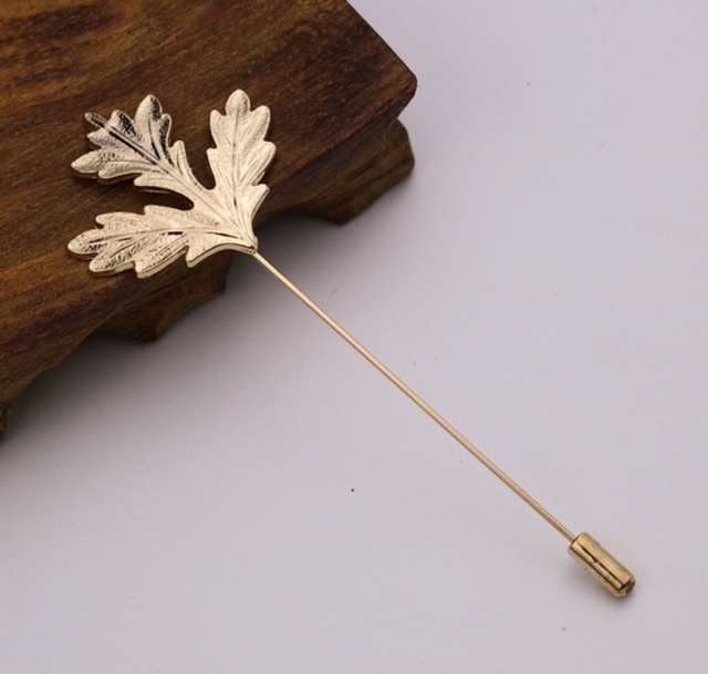 Cài áo vest nam hình lá kiểu Hàn Quốc