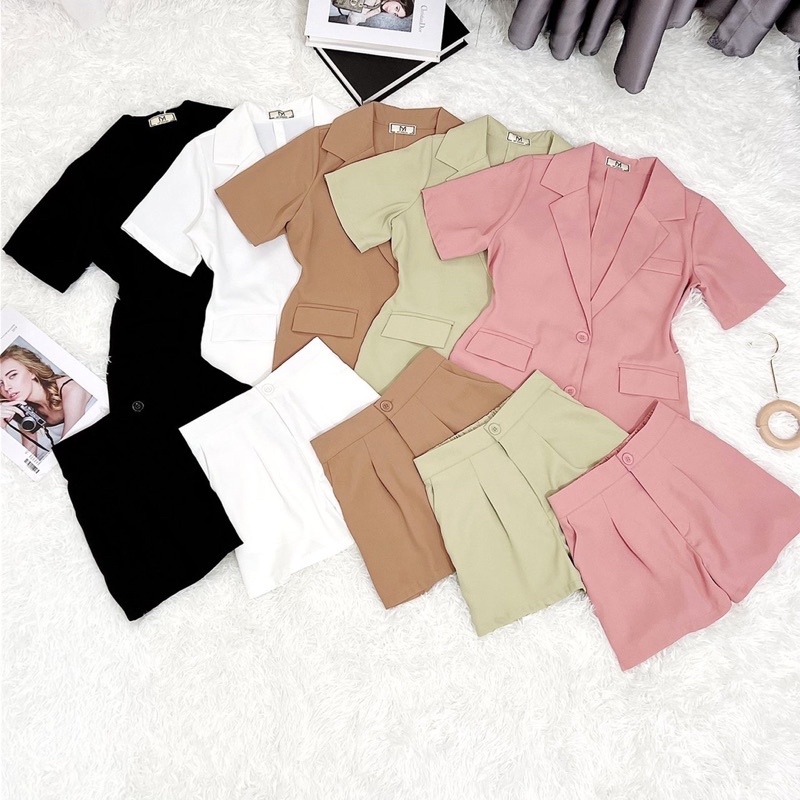 Sét Vest Áo Tay Ngắn