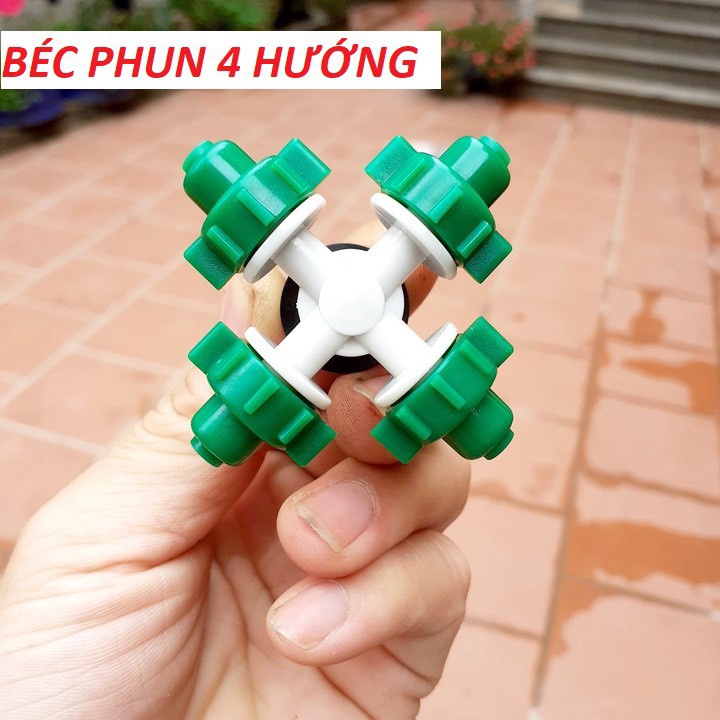Béc phun sương tưới cây 4 hướng xanh , béc tưới phun sương