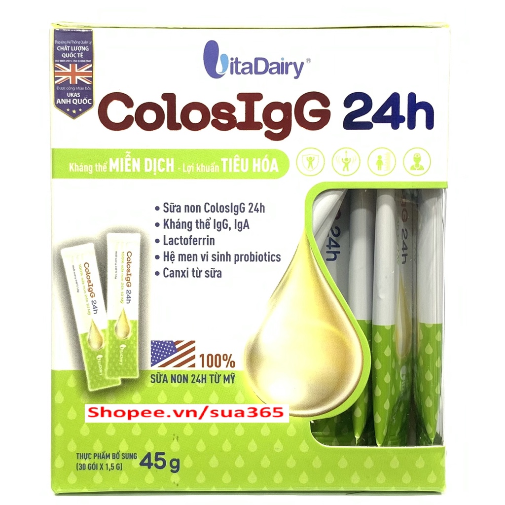 Sữa non ColosIgG 24h 45G ( 30 gói x 1.5g) [ Date mới nhất )]