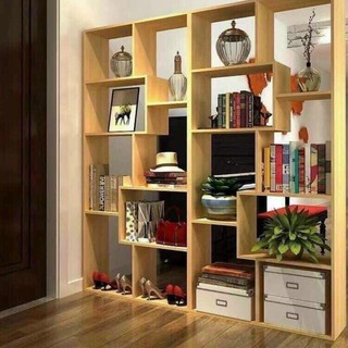 Kệ sách gỗ chữ u - kệ gỗ để sàn nhiều tấng nhiều ngăn lắp ghép