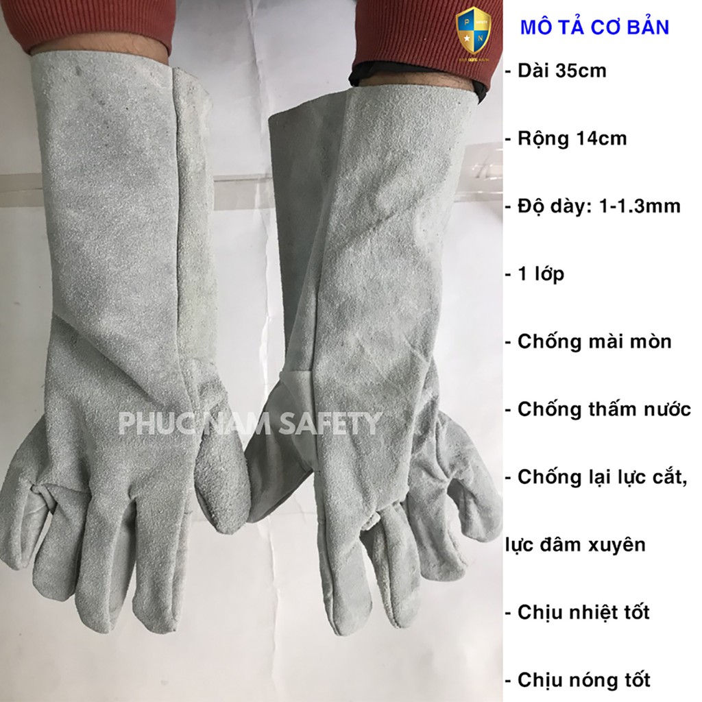 BAO TAY DA 1 LỚP  MÀU TRẮNG DÀI, GĂNG TAY DA, GĂNG TAY DA TIG